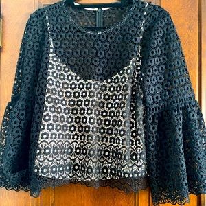 Black J. Crew Eyelet Blouse
